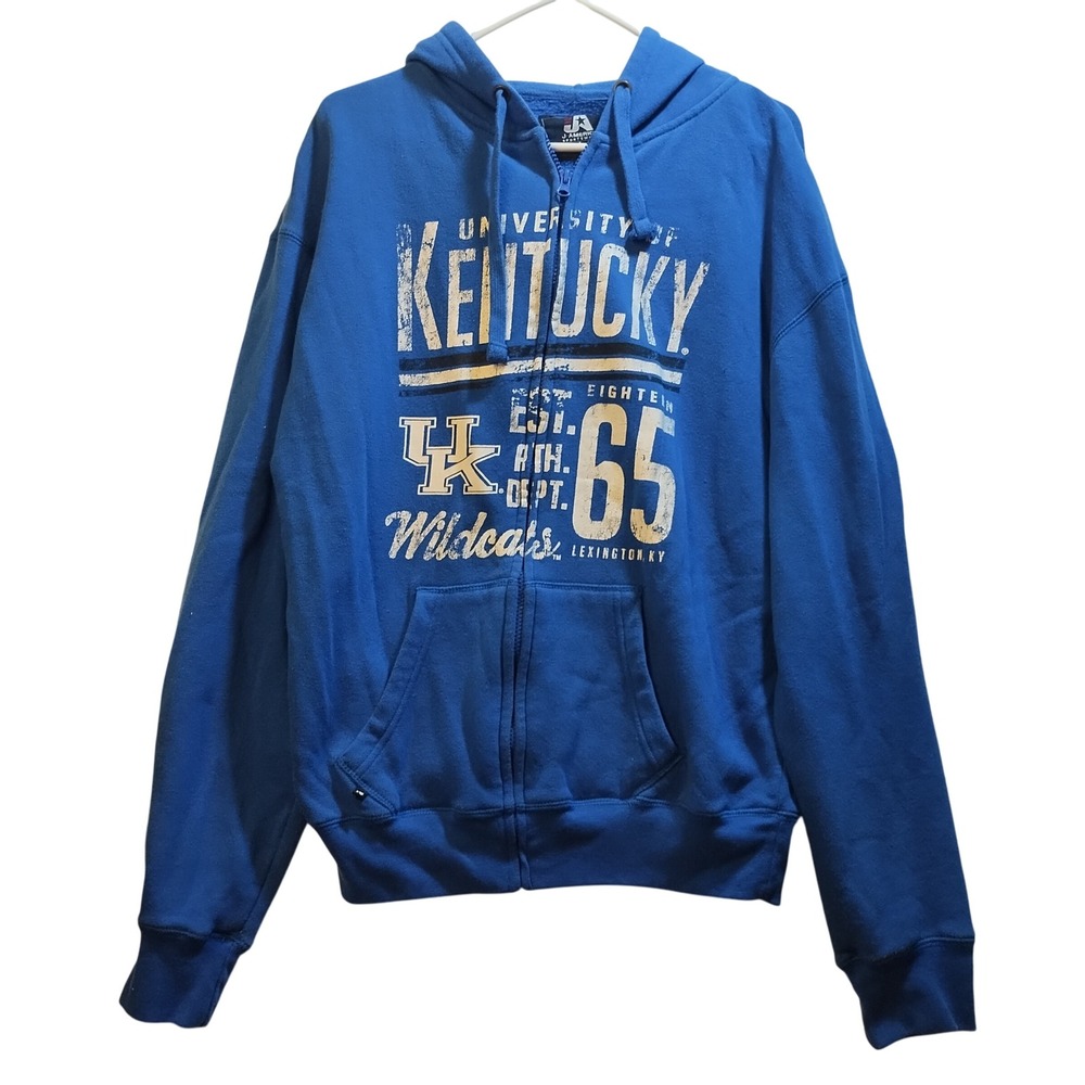 Vtg University Kentucky Wildcats NCAA J America Full Zip Hoodie Sweatshirt Men L
